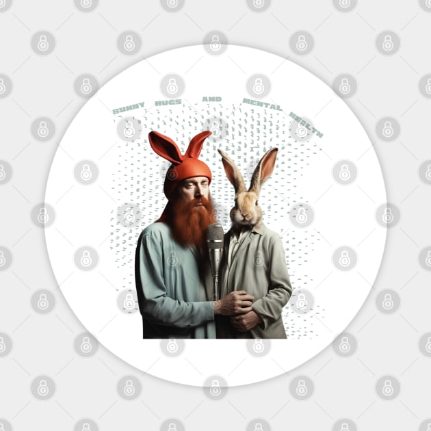 Red Beard Bunny Magnet by Bunny Hugs Media